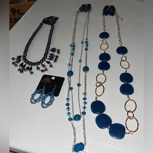 NWT Paparazzi Bundle of 7 Blue Jewelry Set